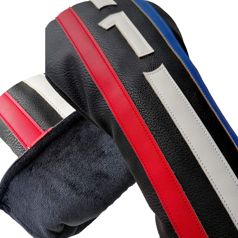 Sunbro Golf Barevné Corfu Kryty hlavy pro Vysoce PU Sadu 4 Driverů/Dřev/Utility, Poutavé, Vysoce kvalitní kůže, Vodotěsné, (DRFWFWUT)