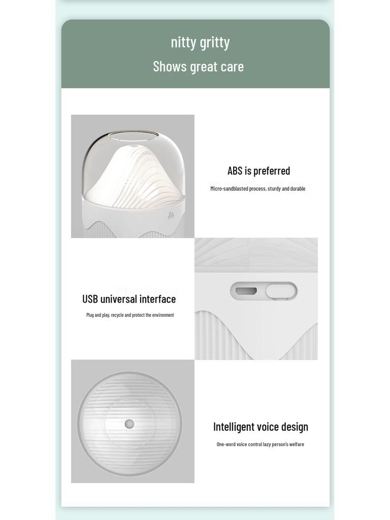 Compact Silent Humidifier: Portable Mini Air Purifier for Bedroom with Large Fog and Easy Water Refill