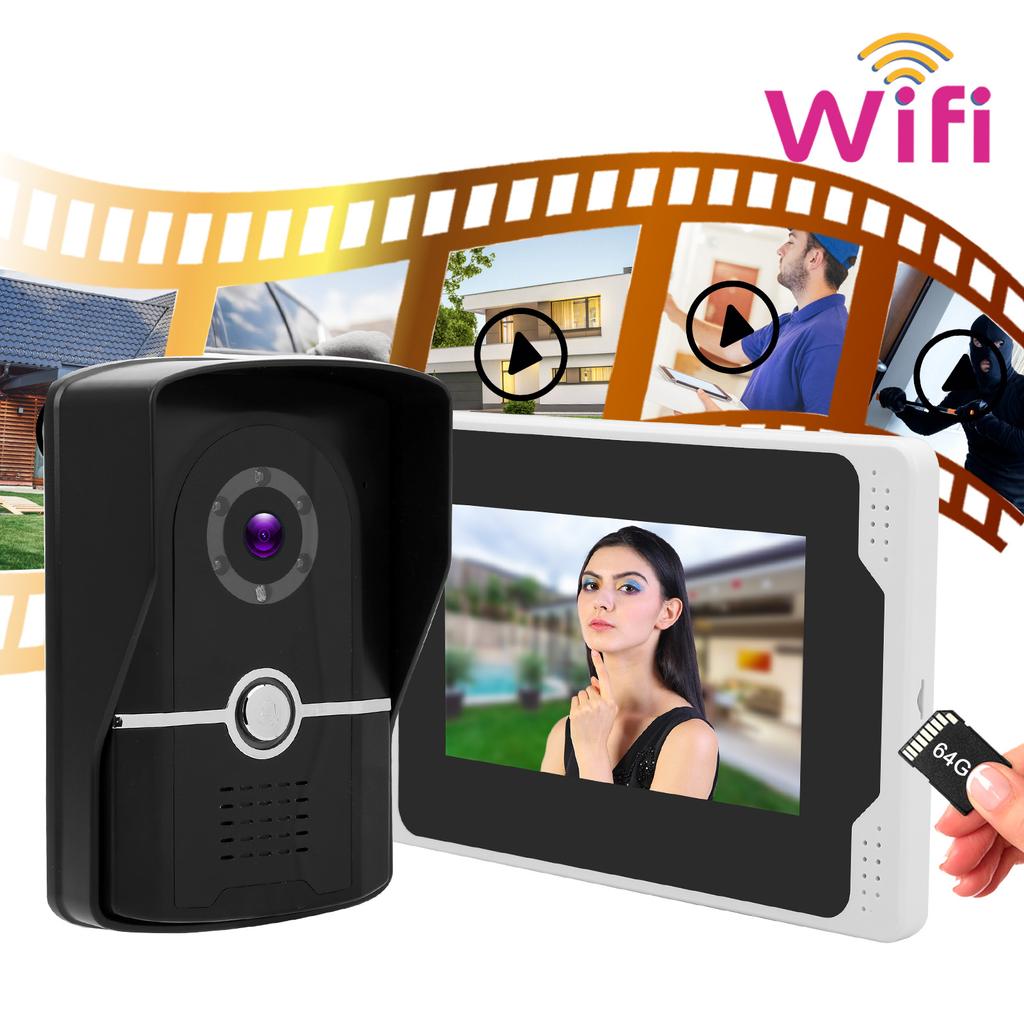 7in 1080P WiFi Video Doorbell Waterproof Intercom TFT Remote Control Night Viewing for TUYA