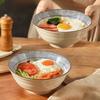 Under Glaze Color Japanese Style Noodles Bowls Striped Pattern Rice Bowl Household Salad Bowl  Home