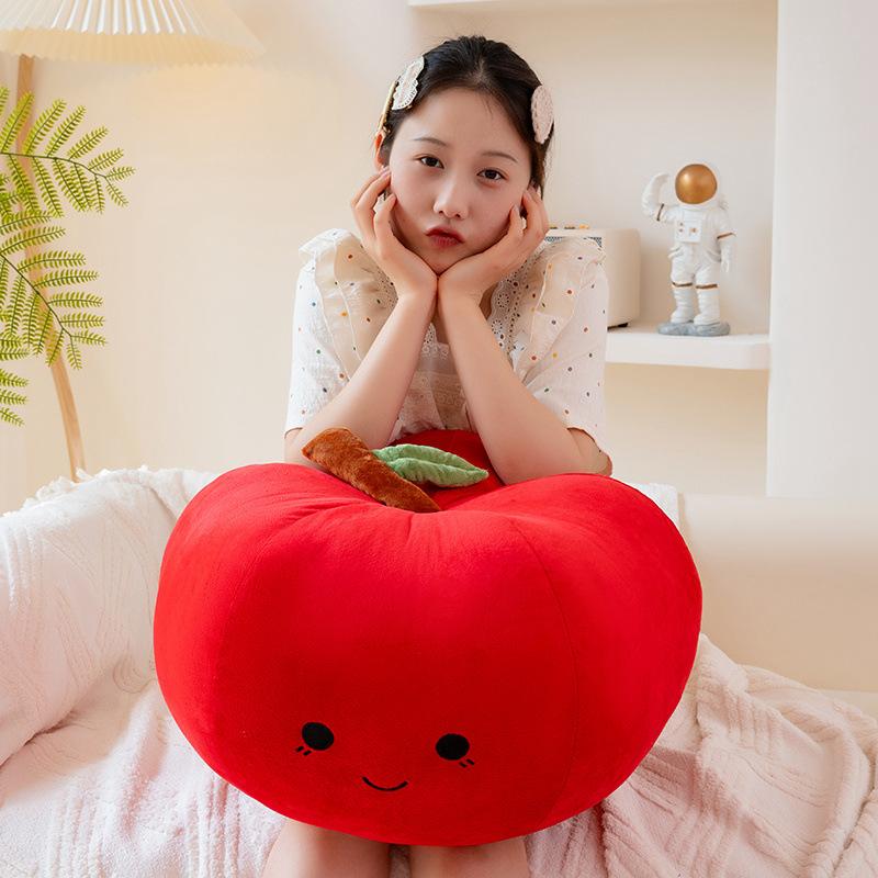 Cartoon Fruit Red Apple Throw Pillow Plush Toy Doll Big Apple Doll Home Pillow Girl Doll