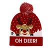 2025 autumn and winter new knitted hat Christmas holiday party LED light Christmas hat