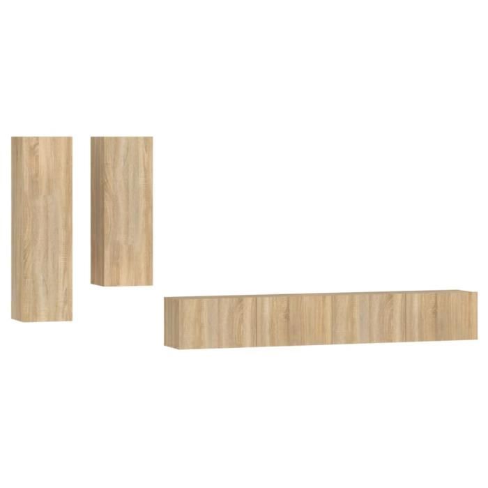 VidaXL Ensemble de meubles TV 4 pcs Chêne sonoma Bois d'ingénierie 3114632