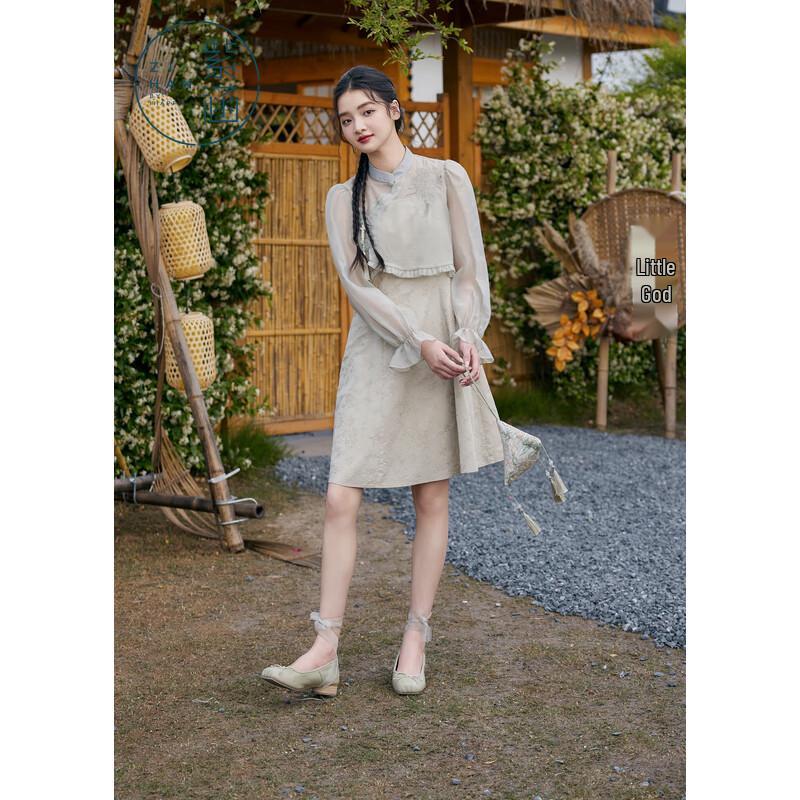 ZIHAN New Chinese Style Summer Two-Piece Dress Set