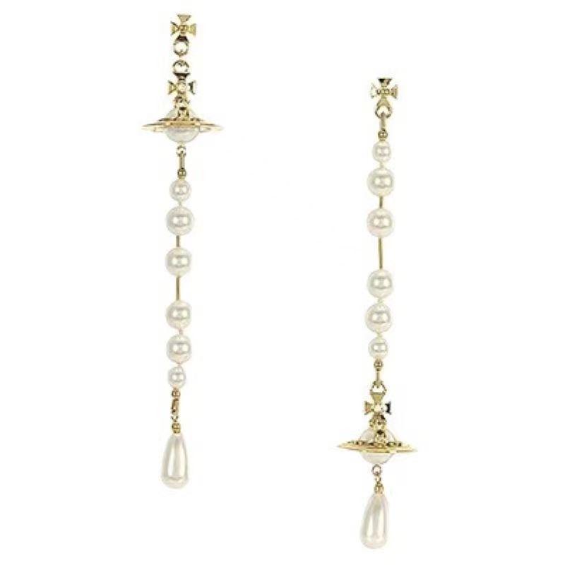 

Empress Cixi Asymmetrical Pearl Tassel Earrings - Women s Fashion Jewelry
