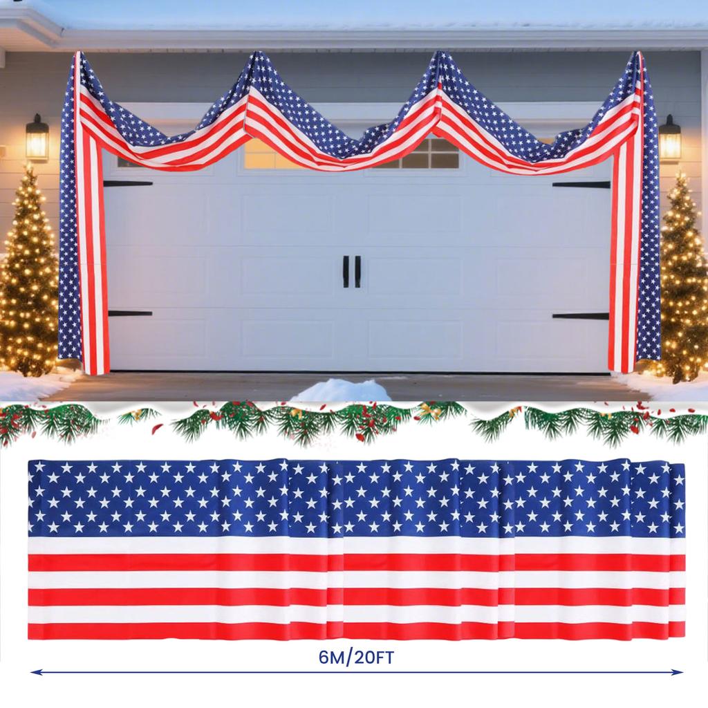 Patriotic Red Blue Bunting for Independence Day Memorial Day Party Decorations