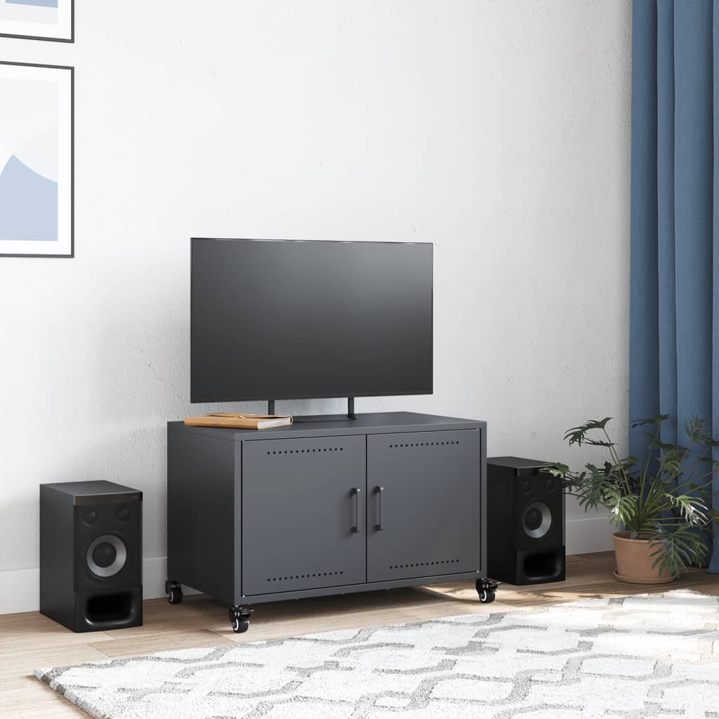 TV Stand Anthracite 68 X 39 X 43.5 Cm Cold Rolled Steel