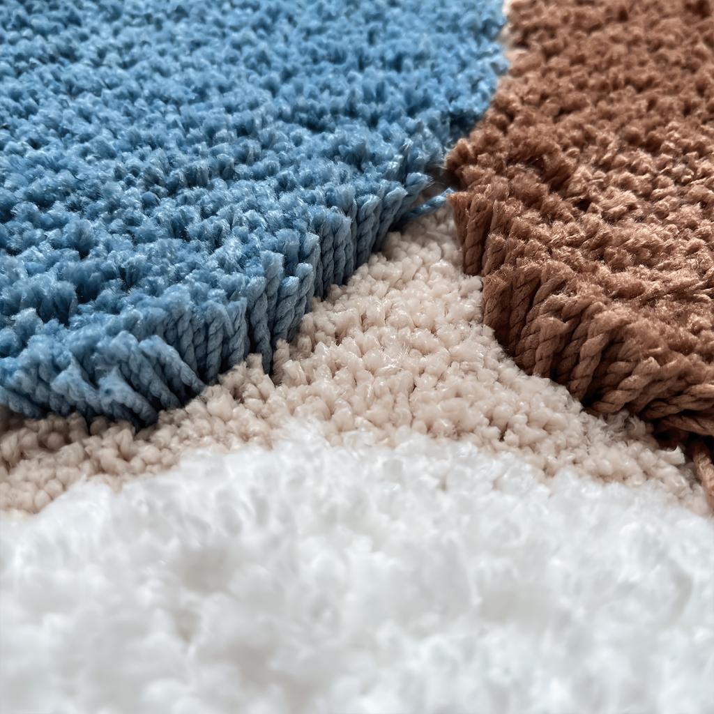 [Weiche Badematte] Weiche Plüsch-Kieselform-Badematte | Rutschfeste Rückseite, Ultrafine Polyester-Mischung, Mehrfarbige Optionen für Schlafzimmer- & Wohnzimmerdekor