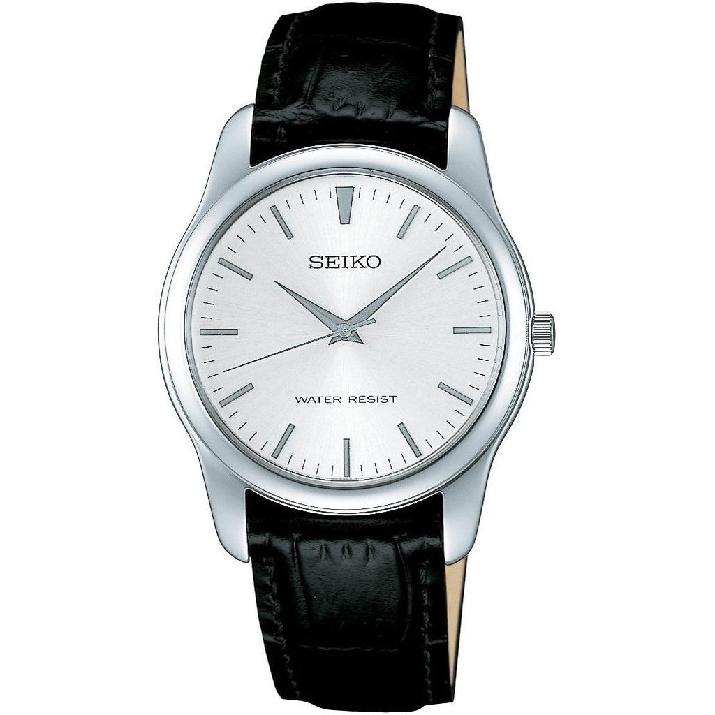 SEIKO SELECTION SCXP031 Mens/unisex Wristwatch Battery-operated Quartz Case Width 35mm Leather Belt Silver Dial Stainless Steel
