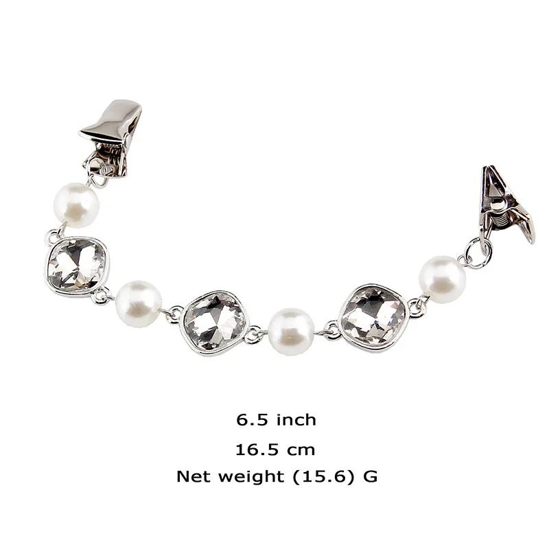 1Pcs Duck Clips Flexible Beaded Pearl Pin Brooch Cardigan Collar Clip Buckles Clothing