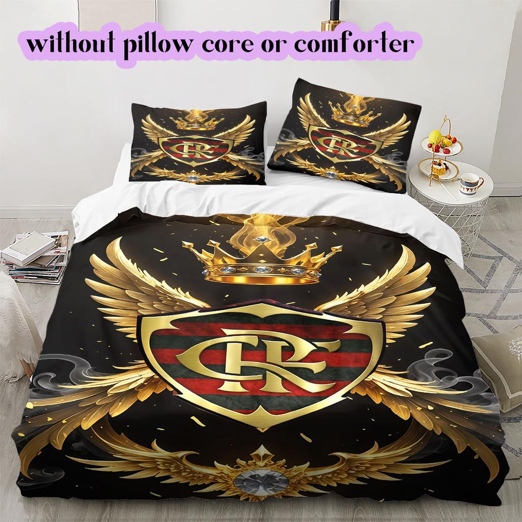 Flamengo football soccer Pattern Bedding,Quilt Set Quilt Cover Pillowcase Home Birthday Gift (1*duvet cover+2*pillowcase,without core)