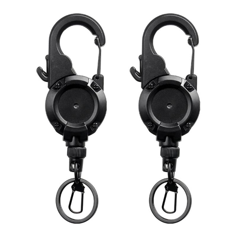 2 шт. Ретрактор для нахлыстовой рыбалки Выдвижная брелок-застежка Фиксатор Прочный держатель для значков Рыболовный инструмент для рыболовов 1