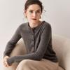 Women's Classic Minimalist Cashmere Round Neck Cardigan - Versatile, Loose, Skin-Friendly Wool Sweater