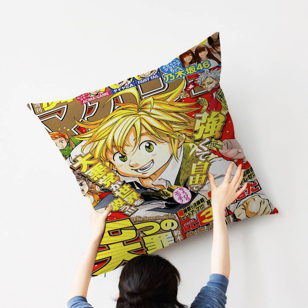 Japan Anime Figure The Seven Deadly Sins Cushion Cover Decorative Pillow Sofa Home Decor Case Pillow Cases