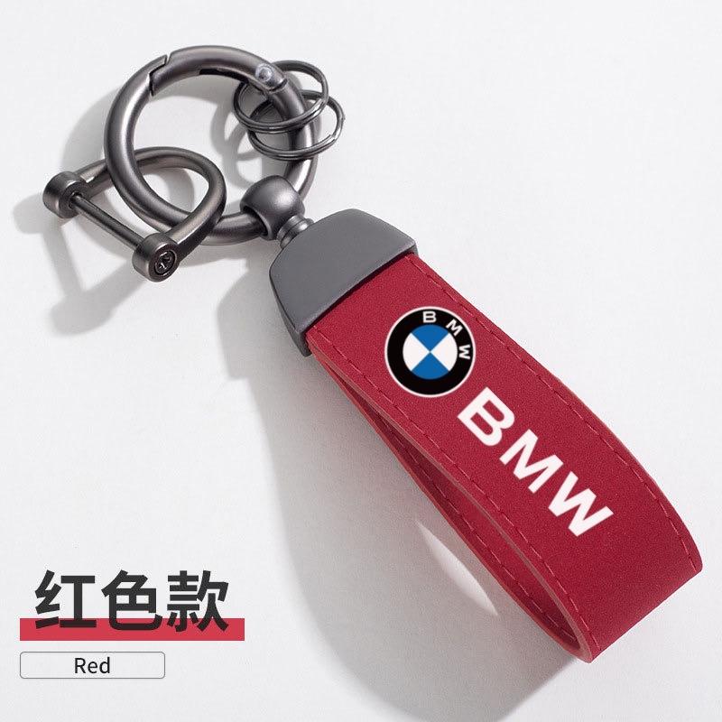 BAGF7 2026 Car Sticker 2025 Man Women Leather Rope Keyring Key Chain Ring Car Logo Keychain For BMW E39 E46 E36 E53 E90 E60 E61 E93 E8