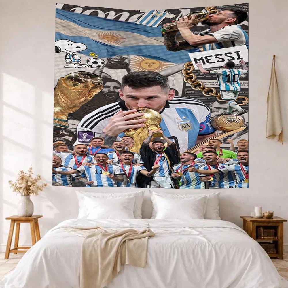 Messi Wall Decor Tapestry Art For Pet Memorial Birthdaywedding Party Backdrop Family Gift