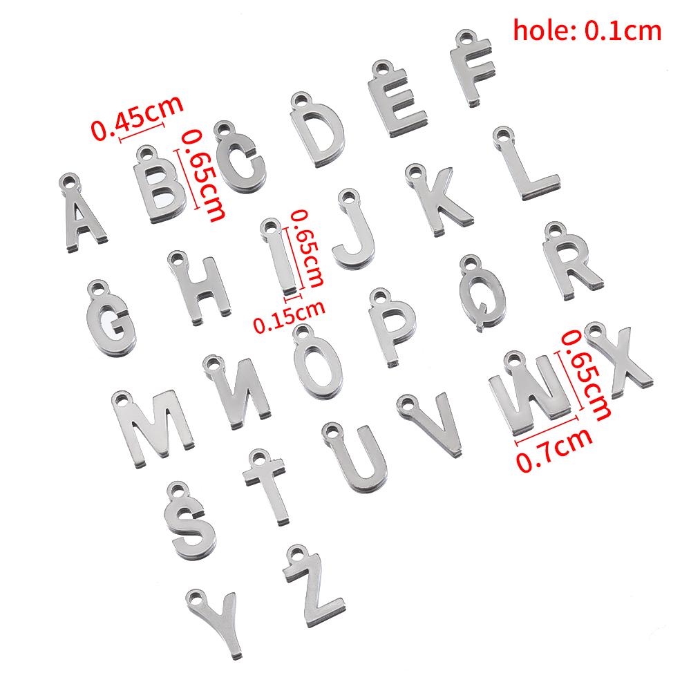 

50pcs Mini A to Z Initial Charms Random Alphabet Pendants Stainless Steel Letter Charms DIY Earrings Necklaces Jewelry Making Random-50pcs