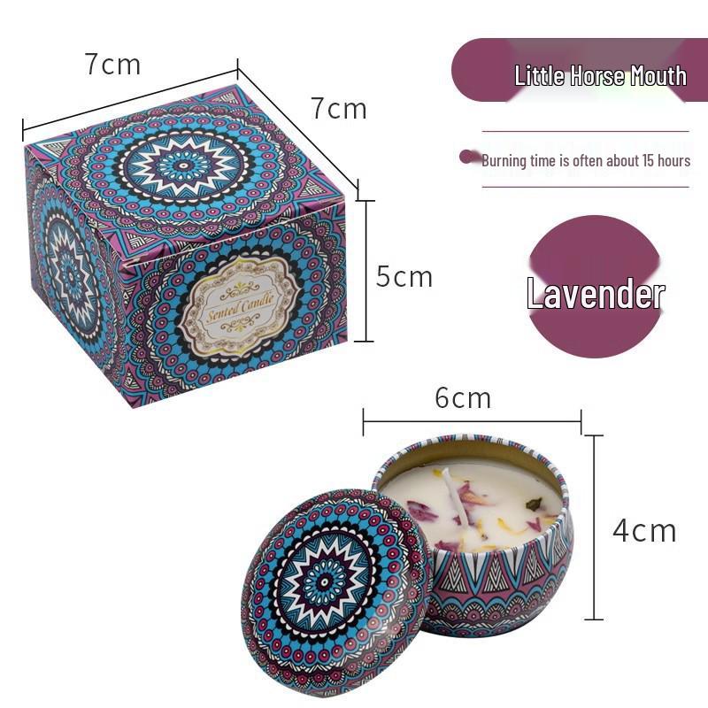 Scented Candle Tin with Dried Flowers - Long-Lasting, Romantic Fragrance for Bedroom & Home Odor Removal