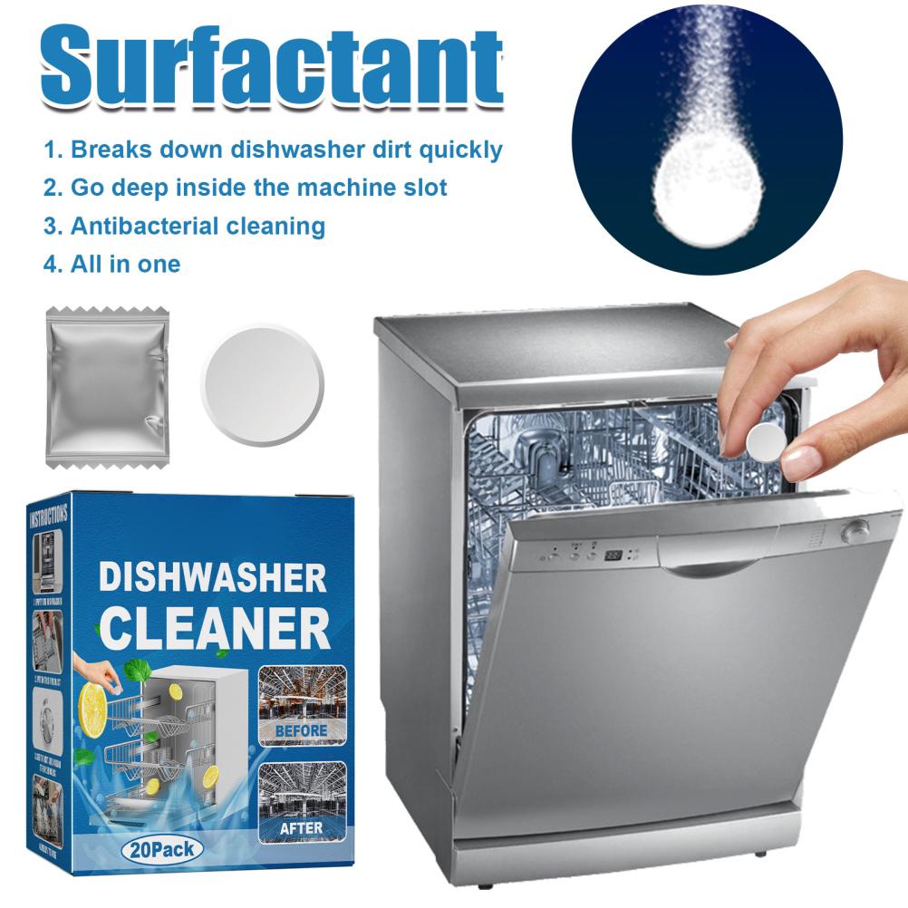 20 Adet Bulaşık Makinesi Kireç Çözücü Tablet Etkili Temizleyici Tabletler Mutfak Sofra Takımı Bakımı