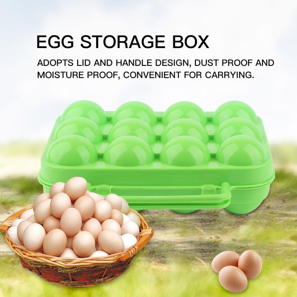 2PCS Compact Egg Storage Box 12-Slot Eggs Holder Household Storage Egg Tray Kitchen Use