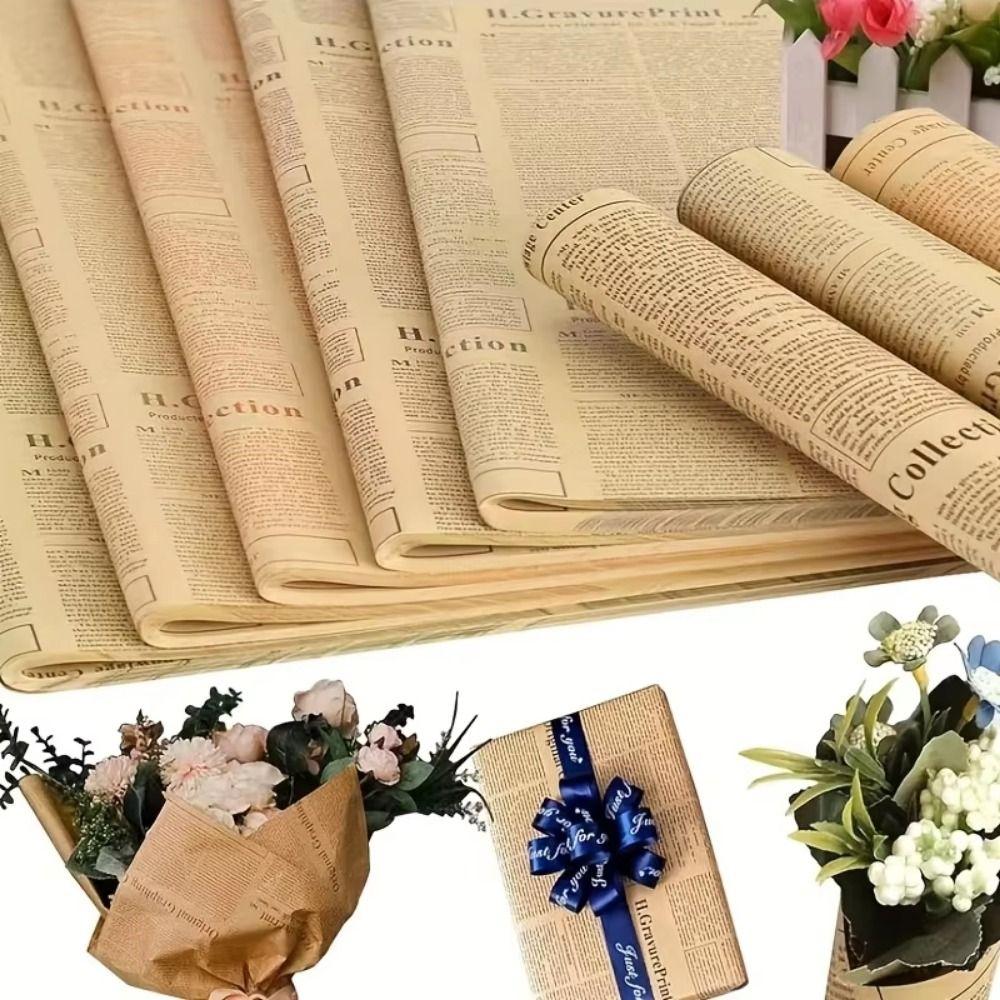 45Pcs Double Sided Newspaper Wrapping Paper Vintage Gift Decorative Paper  Florist Supply