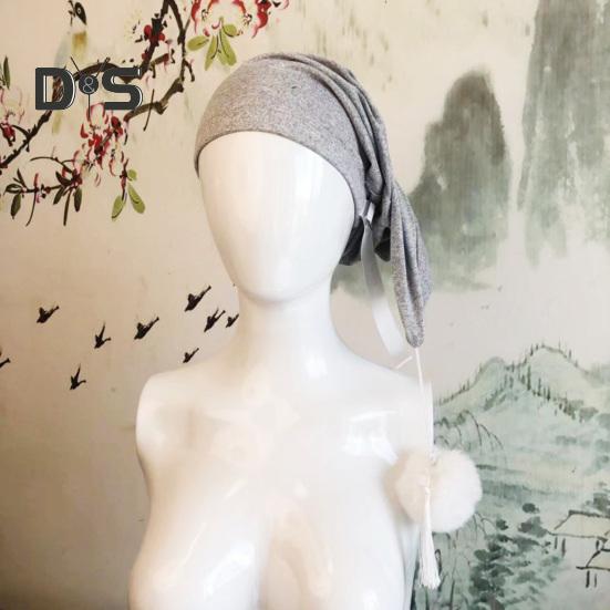 Unisex-Schlafmütze mit Bommel, verstellbar, einfarbig, elastisches Design, Thermomütze für kaltes Wetter, Herbst- und Wintermütze