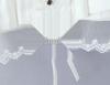 2025 Autumn Women's White Mesh Shirt with Doll Collar & Lace Puff Sleeves