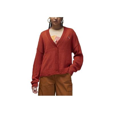 Year Of The Dragon CNY Series FW23 Loose Cardigan Sweater With Plain Logo Women Tops Red FN5363-615