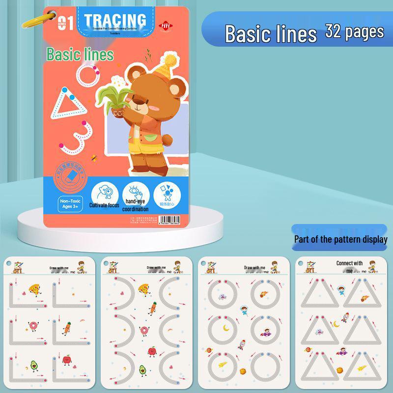 Kids Erasable Calligraphy Practice Book for Early Education and Handwriting Training