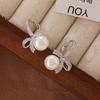 New Fashion Korean Simulated Pearl Bowknot Drop Earrings for Women Bohemian Round Ball Elegant Wedding Earrings Jewelry Gifts