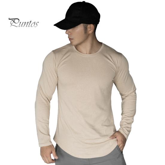 

Весна Осень Мужской Топ Круглый Вырез Slim Fit Эластичный Средней Длины Футболка Длинные Рукава Пуловер Толстовка Для Дома Спортивный Тренажерный Зал Уличная Одежда M хаки