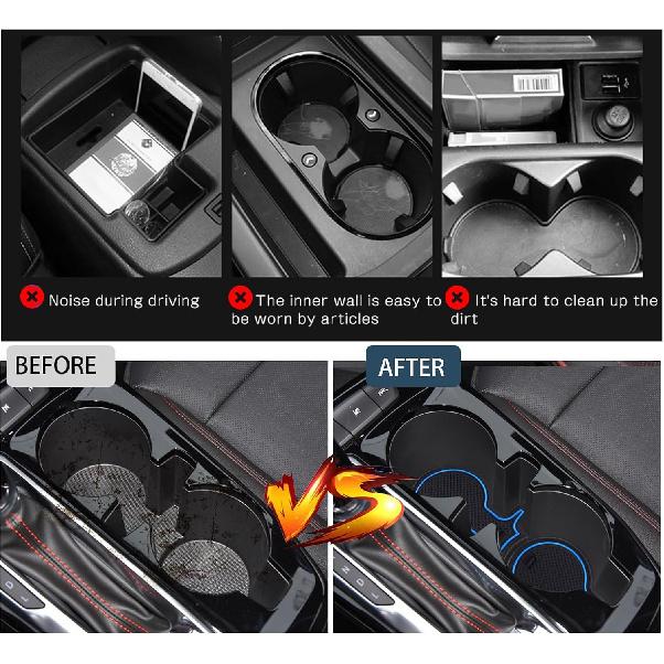 2025 Trax Door Slot Mat for Chevy Trax 2025 Accessories,Non-Slip Mats Cup Holder Inserts Interior Mats Center Console Liner Compatible with 2024 2025