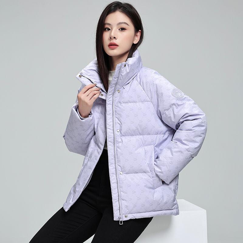 

Winter new down cotton clothes women s short bread clothes loose small thickened coat trendy 2XL Recommended 149-80 kg фиолетовый