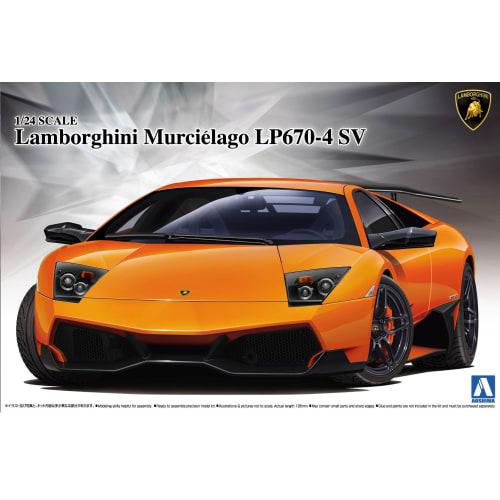 Aoshima Bunka Kyozai 1/24 Supercar Series No. 9 Lamborghini Murcielago LP670-4 SV Plastic Model