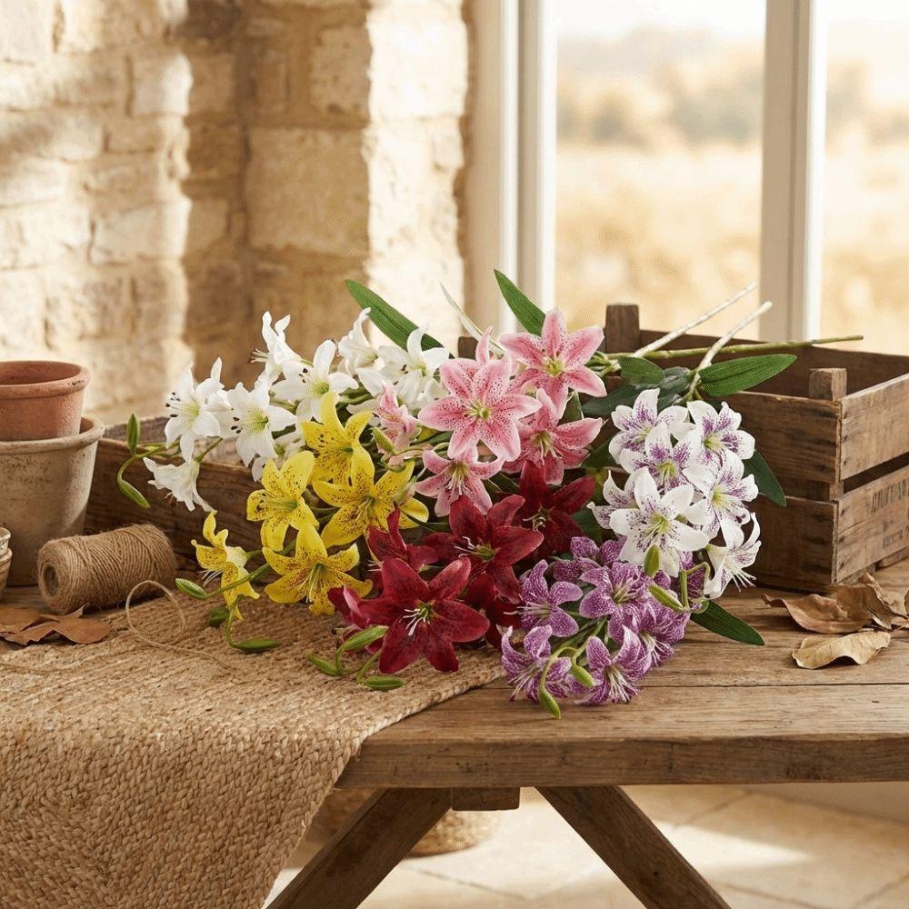Plastic Artificial Flower Branch Realistic Simulation Silk Flower Living Room Table