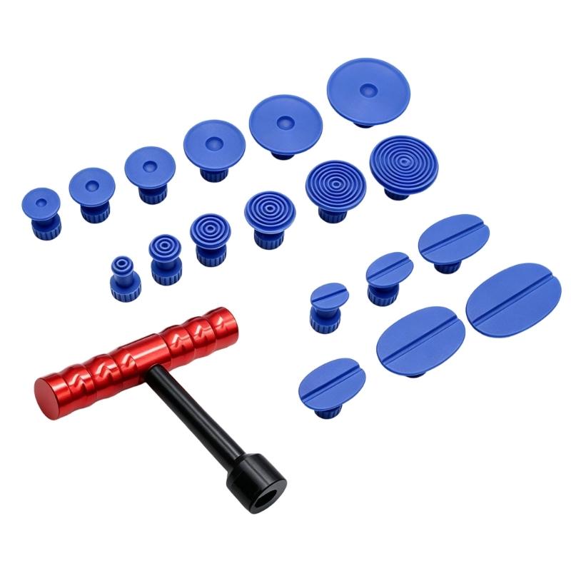 Manual Body Blemish Repair Kit for Small Vehicle Areas, Side Handle Puller with 18 Mixed Pull Heads for Auto Exterior Use At Home Care