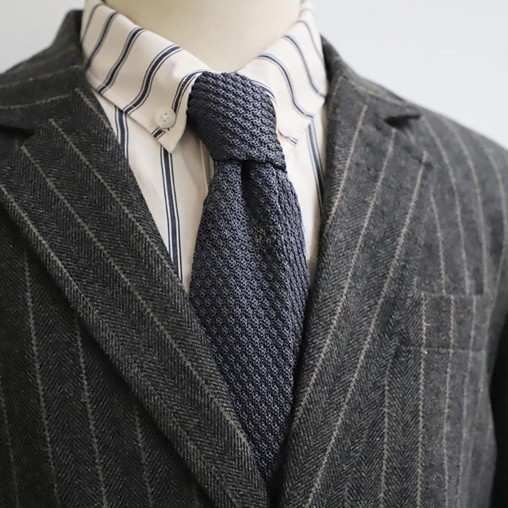 Однотонная вязаная рубашка Галстук-бабочка Регулируемый мужской галстук-бабочка Модный вязаный галстук Аксессуары для костюма темно-серого