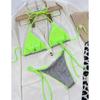Spleißen Halter Glänzenden Brasilianischen Bikini Weiblichen Badeanzug Frauen Bademode Zwei-stück Bikini set Badende Badeanzug Schwimmen Dame