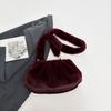 Soft Faux Fur Small Shoulder Bags for Women Wrinkle Relaxed Texture Cloud Shell Bag Winter Fashi Plush Handbags Crossbody Bag