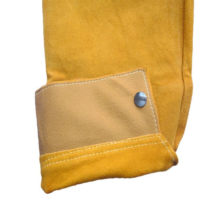 Xuan He Cowhide Welding Protective Sleeves Yellow Cowhide Sleeves - One Size