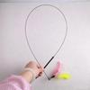 Flexible Steel Wire Cat Teaser Wand with Soft Feather Crisp Bell Interactive Play Toy for Indoor Cats Daily Play