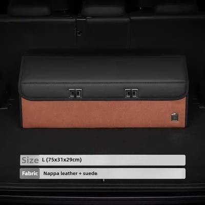 Light Luxury Suede Car Trunk Storage Box Large Capacity Foldable Car Trunk Organizer Trunk Accessories Car Storage Organizer Box