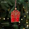 Red Christmas Wooden Plaque Ornaments Wooden DIY Christmas Tree Pendant Christmas Tree Hanging Ornaments
