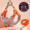 1 Set Dog Collar Adjustable Reflective Faux Suede Comfortable Pet Dog Harness Vest Walking Leash Pet Supplies