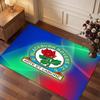 Blackburn Rovers Fußball Druck Kristall Samt Teppich, Bequem Wasserabsorbierend Rutschfest Innenboden Teppich