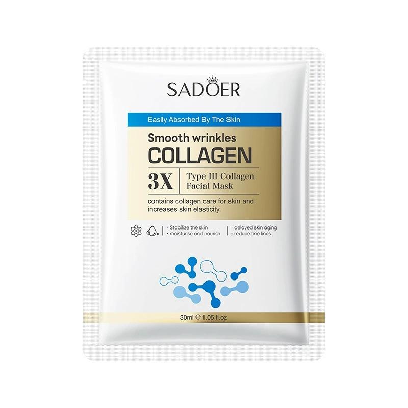 5/10pcs SADOER Collagen Face Mask Skincare Moisturizing Brightening Hydrating Anti-aging Facial Masks Face Sheet Mask Skin Care