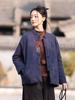 Women's Retro Patchwork Quilted Cotton Jacket with Cross-Lapel and Frog Button
