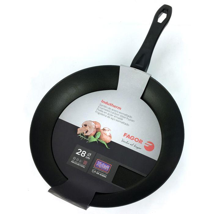 Poêle à Frire Induction 20 cm Acier Émaillé, Antiadhésif Écologique sans PFOA FAGOR Indutherm Noir 01083