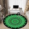 1PC Mandala Pattern Office Round Rug, Non Slip, Soft and Durable Office Rug for Interior Decoration, Perfect for Office