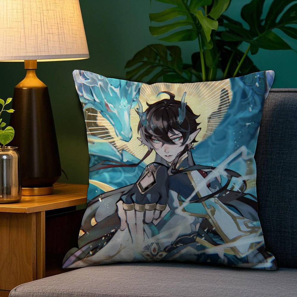 Honkai Star Rail Dan Heng Pillow Case Plush Fabric Soft Double Sided Print Sofa Cushion Cover Throw Pillow Covers